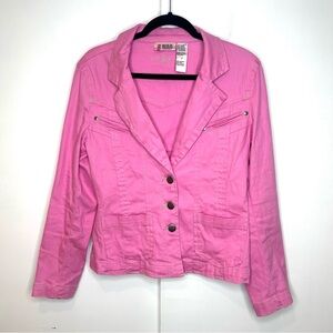 Vintage Bill Blass Jeanswear Western Style Jean Jacket In Pink